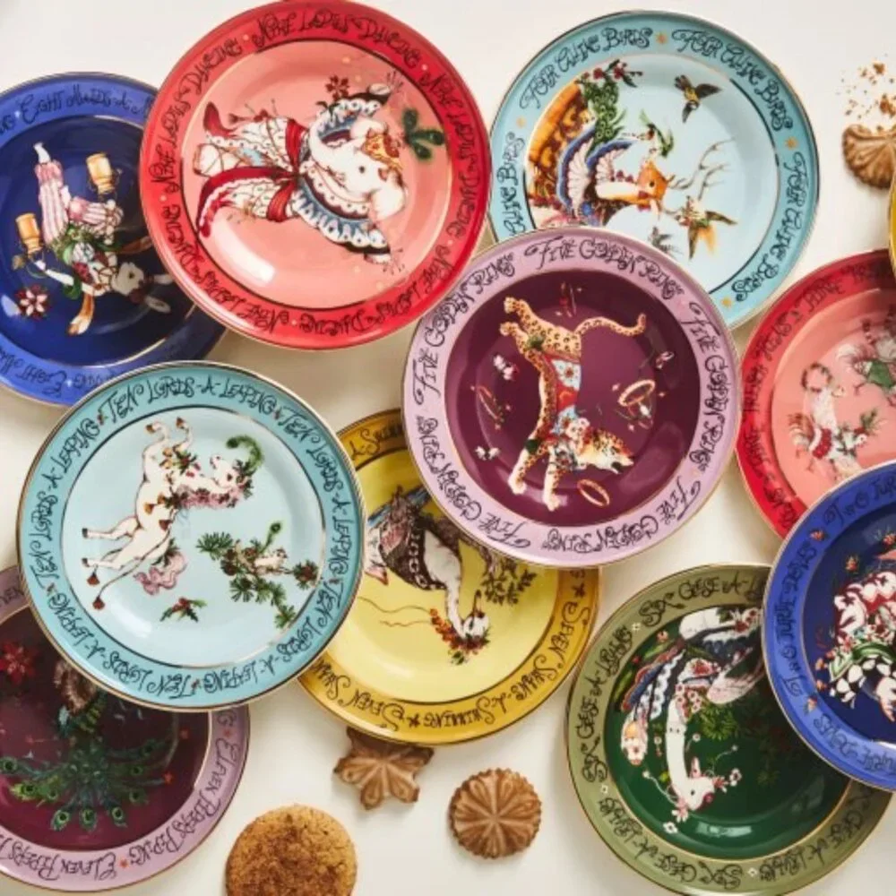 Phannapast Taychamaythakool 12 Days of‎ Christmas Day 2 Stoneware Dessert Plate